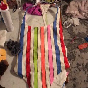 aerie candy stripe one piece